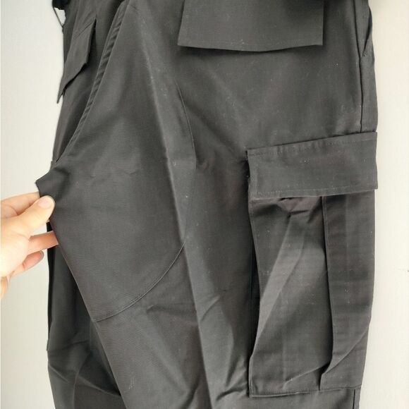Brand New DBU Proper Men Medium Regular BDU Zip Fly Trouser Pants Black Military - Picture 7 of 13